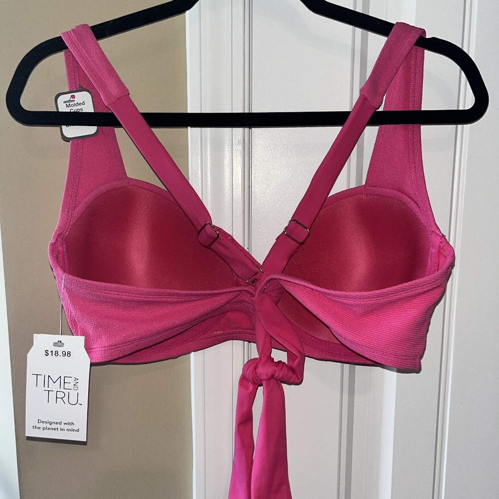 Time and Tru pink bikini top sz 1X 16w-18w NWT - Picture 2 of 2